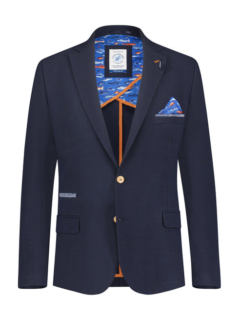 A Fish Named Fred Bubble Blazer Jacket Navy